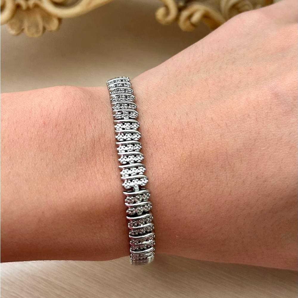 Sparkle Allure Diamond Pure Silver Plating Tennis Bracelet -Vintage inspired